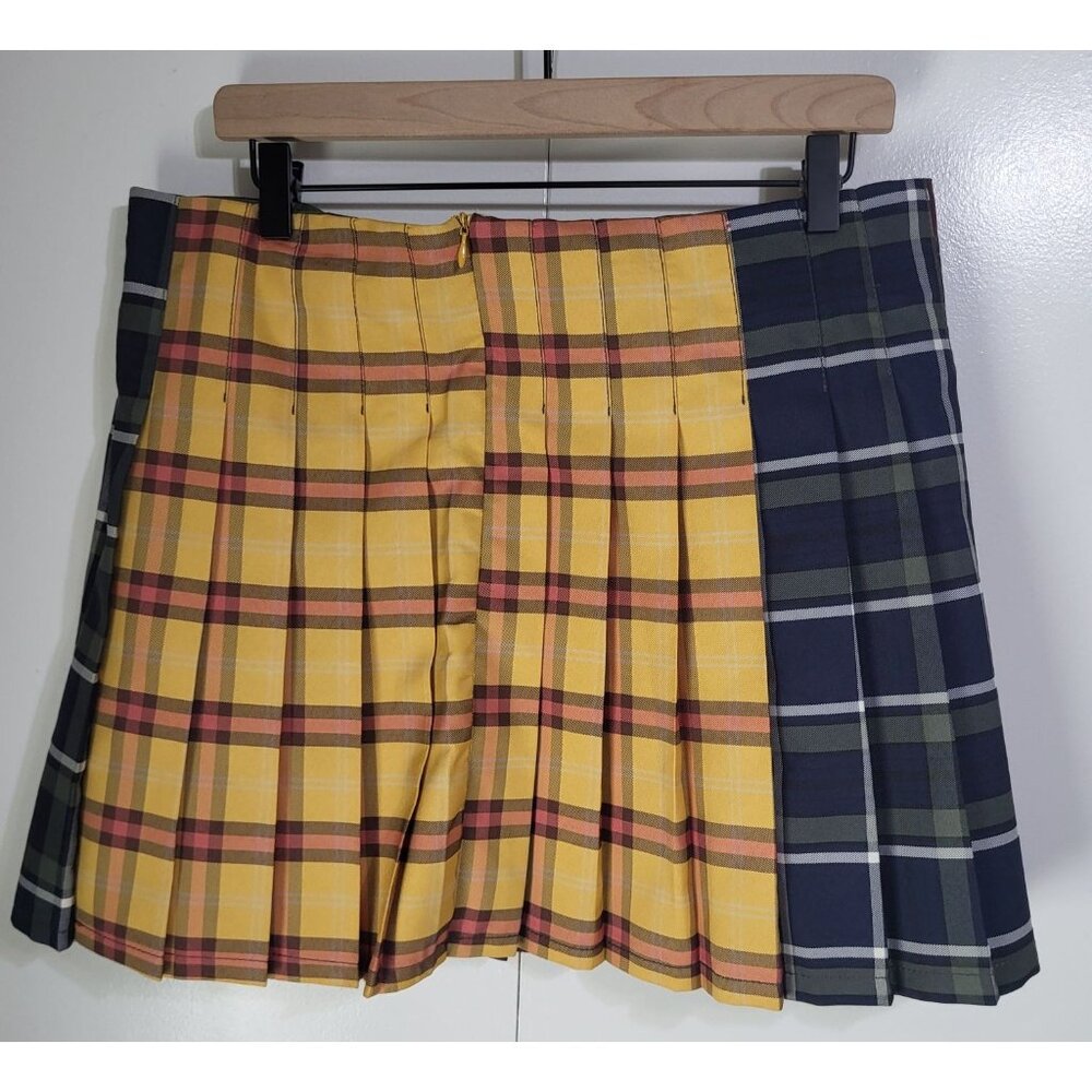 NOBO Multi Color Plaid Pleated Mini Skirt Juniors XL Skater Preppy Clueless y2k - Picture 7 of 7
